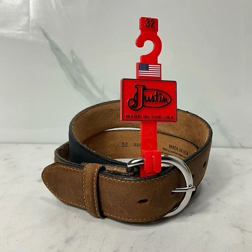 JUSTIN BOOTS Two Tone Leather Belt